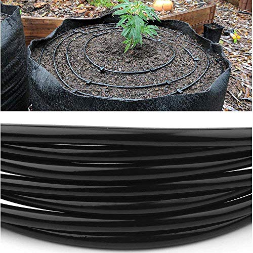 Image of DIY Crafts Watering Tubing Hose 8 /11 inch Garden Drip Pipe PVC Hose Irrigation System Watering Systems for Greenhouses Agriculture,Lawn, Plants, Garden, Patio Dno1 (40 Meter Roll, Black)