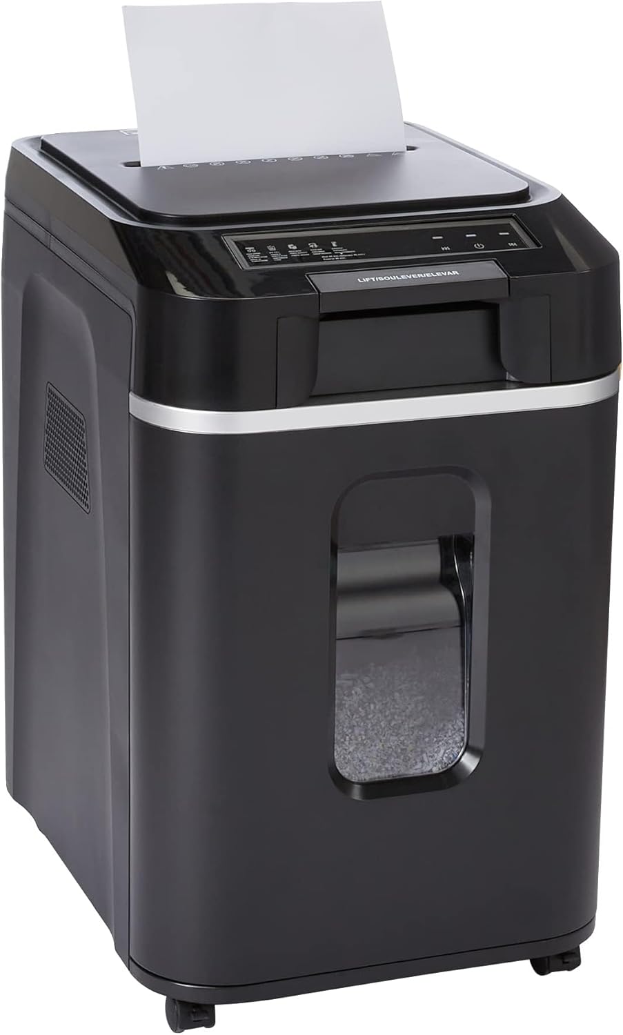 Amazon Basics 200-Sheet Auto Feed Cross Cut Paper Shredder with Pullout Basket
