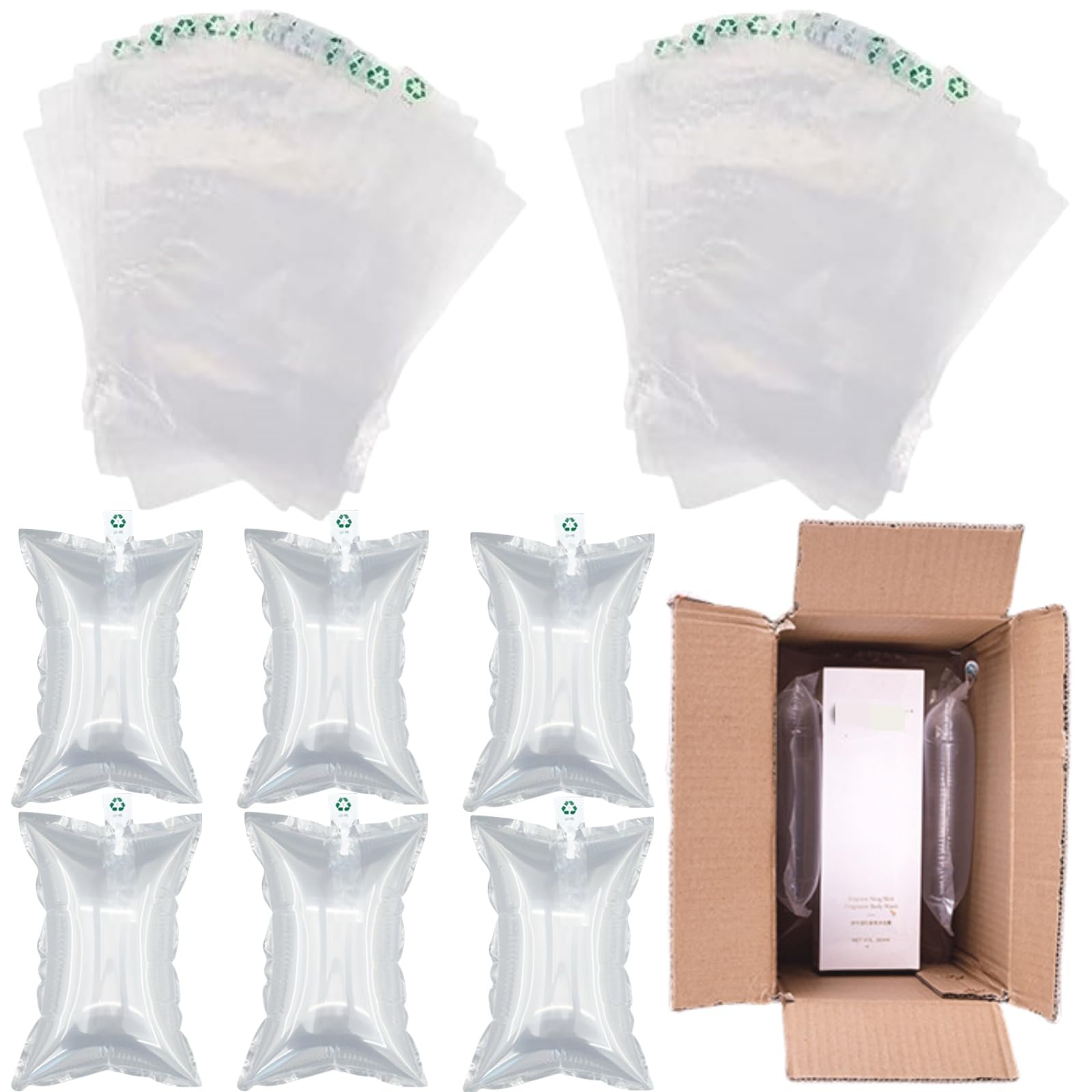 Produktbild von 200x Luftpolsterkissen 9x15cm – Füllmaterial, Mit PE/PA, Aufblasbar, Wiederverwendbar, Für Sichere Verpackungen
