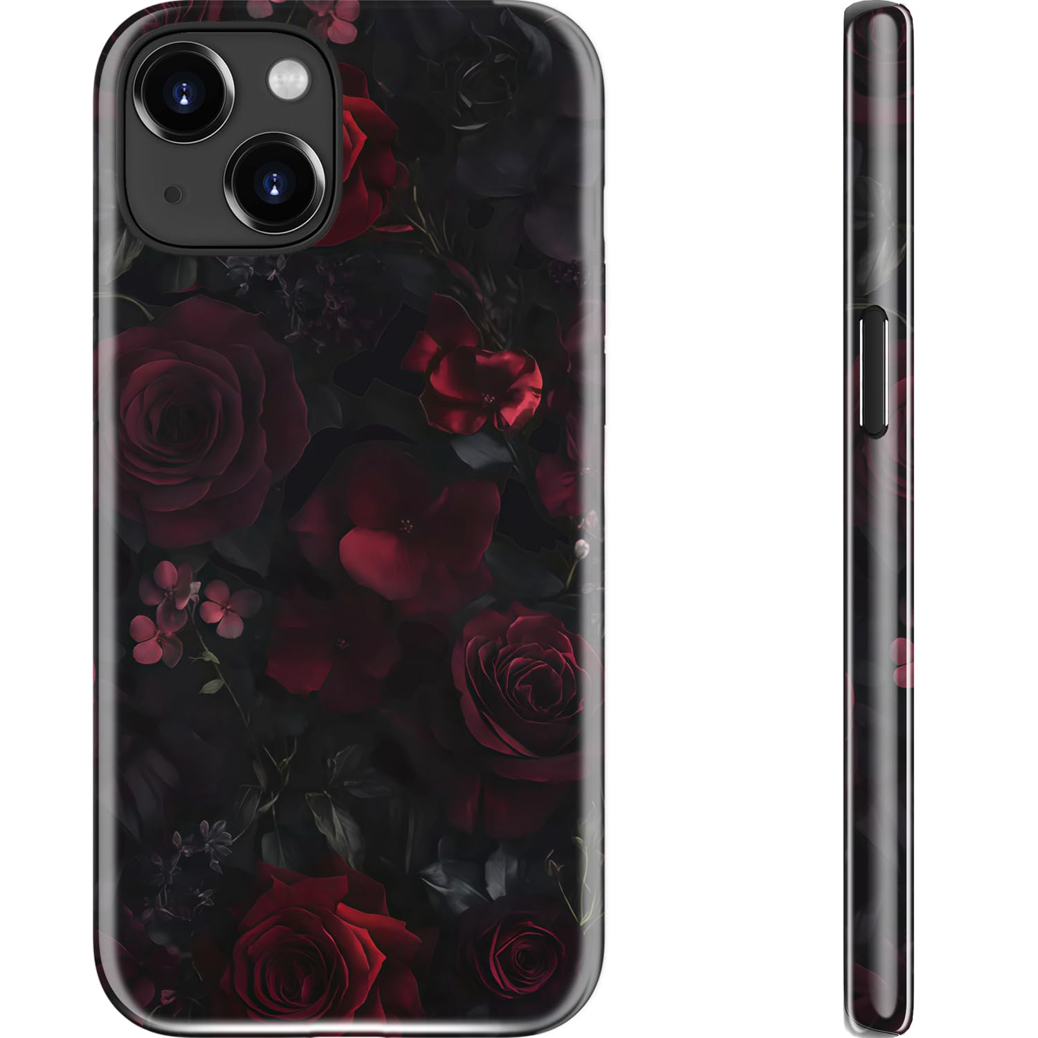 Coque iPhone 13 Mini compatible chargeur sans fil double couche antichoc rose noir - 8