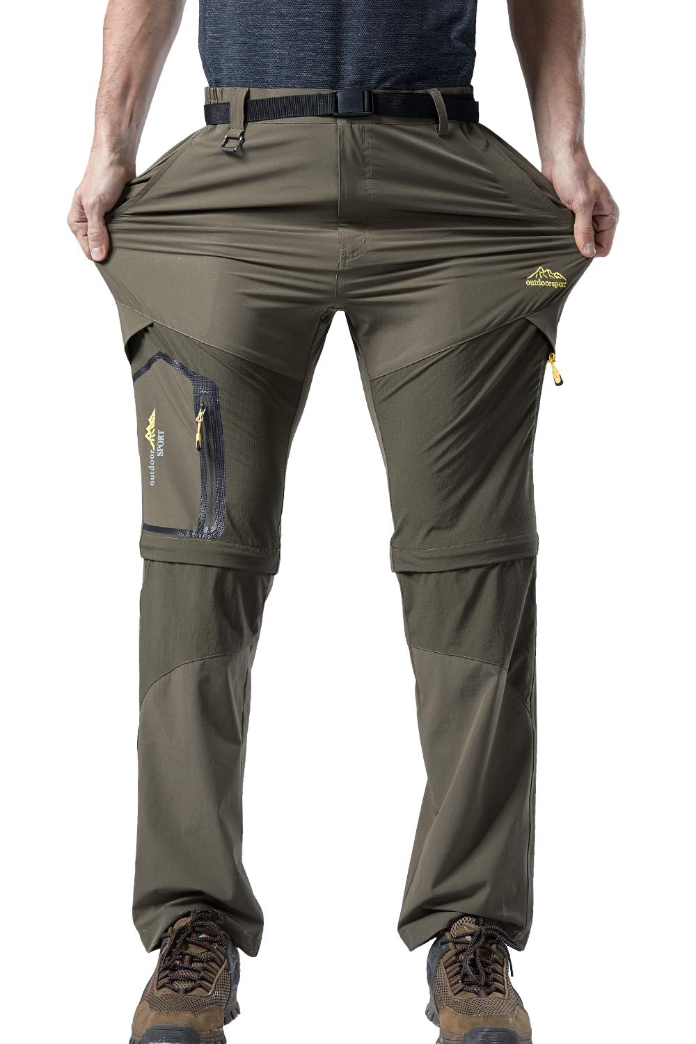 Hommes 2 in 1 Camping Léger Élastique Grande Taille Randonnée Tourisme Résistant à l'eau Respirable Amovible Pantalon