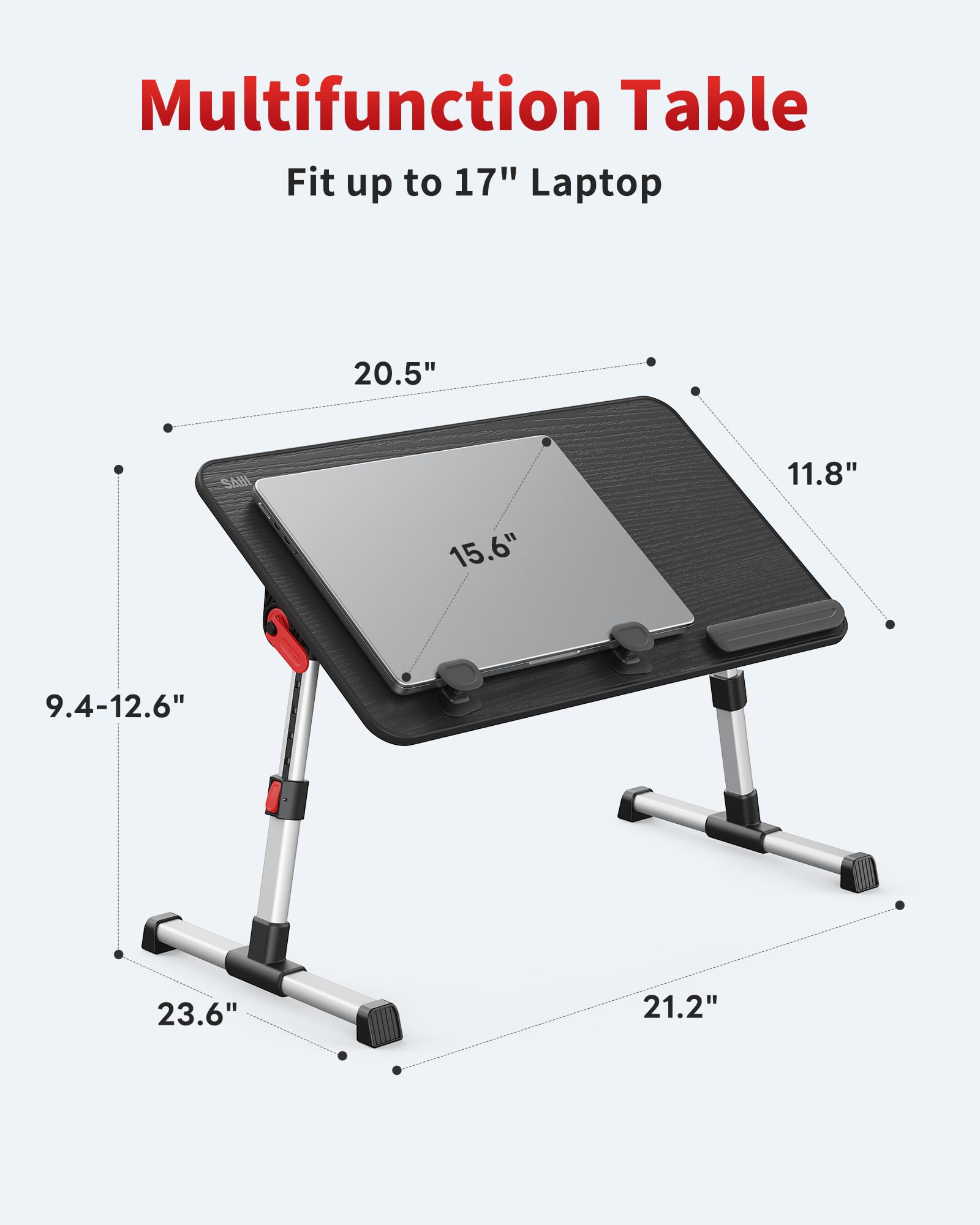 SAIJI Koeltafel, bureau met USB-aansluiting, laptoptafel met ventilator