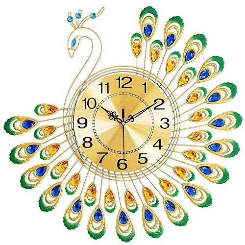 Horloge murale paon silencieuse contre les bruits de tic-tac