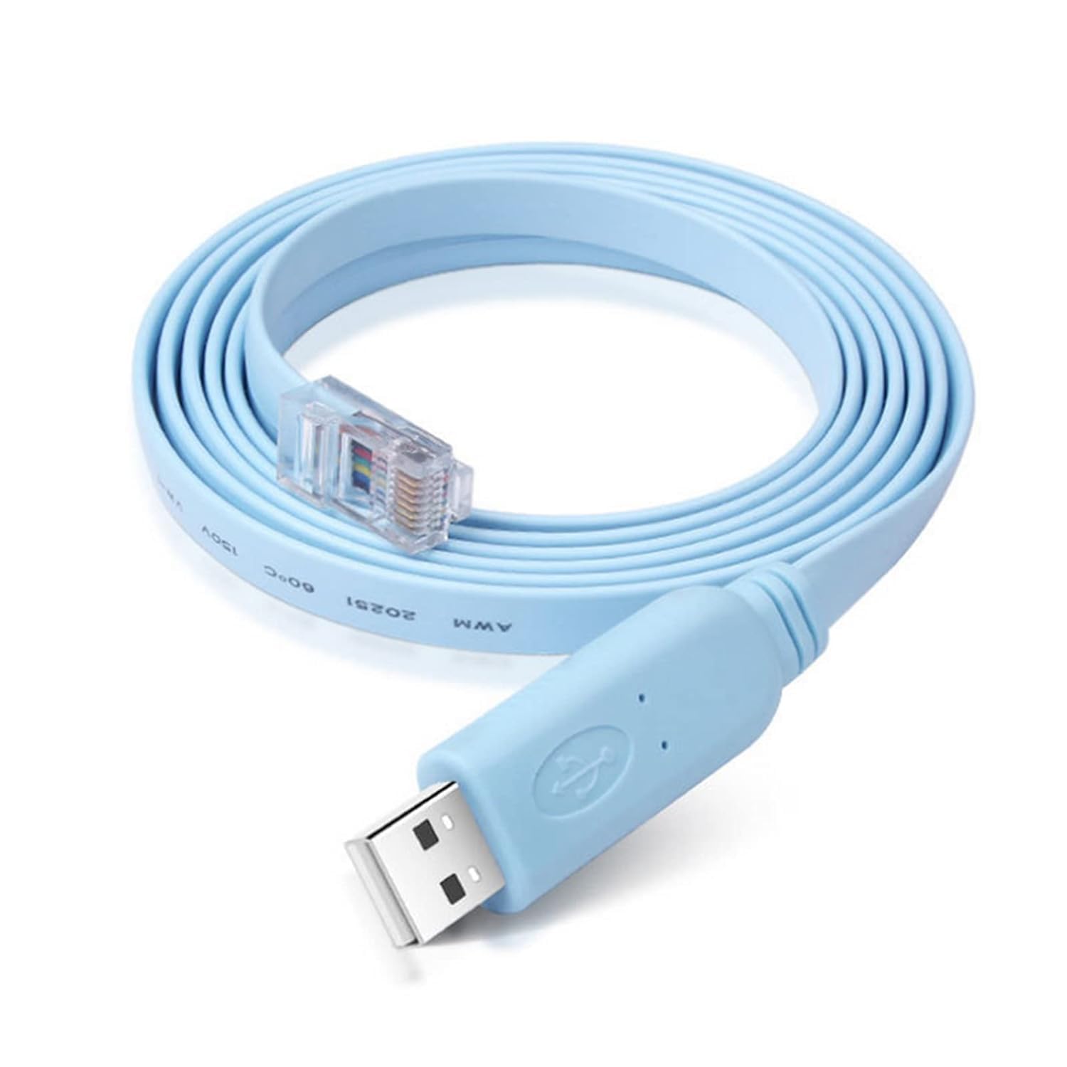 VOOCME USB Console Cable, USB to RJ45 Console Cable for Routers/AP Router/Switch/Windows 7, 8 - (Blue)