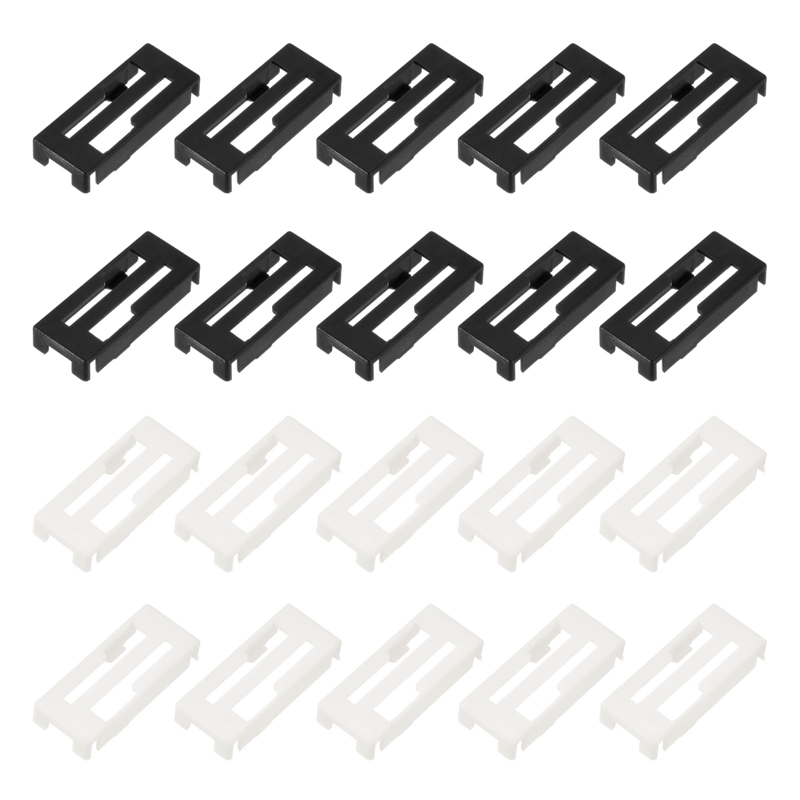 sourcing map 40 Pcs Servo Extension Cable Clips, Servo Cable Safety Connector Lead Wire Buckle Lock for RC Car Plane Boat DIY Y Adapter Cable, Black/White