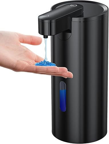 Dispensador automático de jabón sin contacto, acero inoxidable de 11.5 onzas, 3 niveles, dispensador de jabón de manos ajustable con bomba de sensor