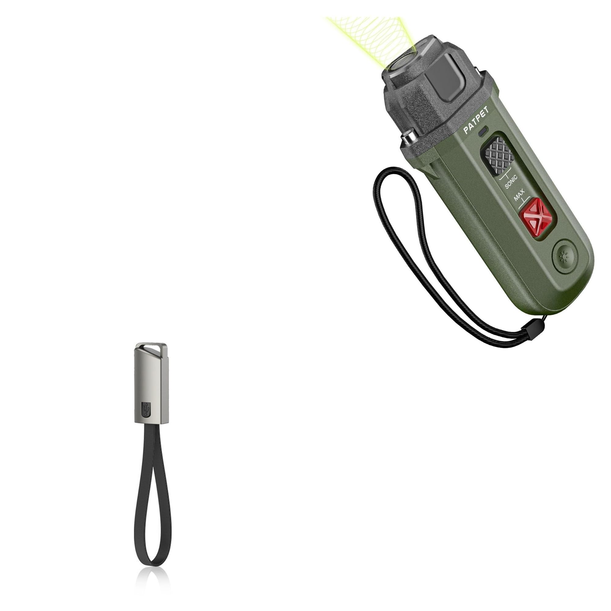 BoxWave Cable Compatible with PATPET U10 Ultrasonic Dog Barking Control Device - USB Type-C Keychain Charger, Key Ring USB Type-C to Type-A 8 in USB Cable - Jet Black