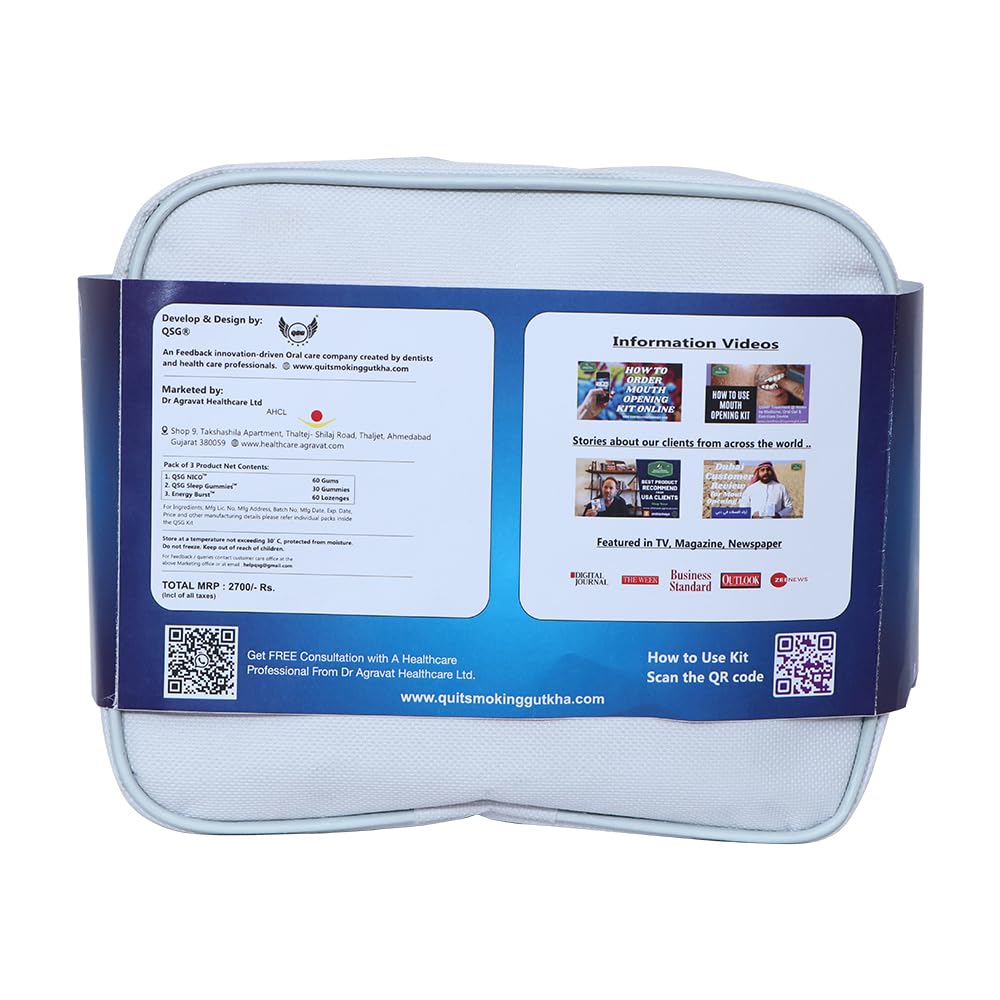 QSG Kit - Pack Of 3 Products | 4 weeks quit program with Triple Action Formula for Quit Gutkha Smoking Tobacco | Clinically tested | Detoxification | CE Certified QSG Kit - Pack Of 3 Products | 4 weeks quit program with Triple Action Formula for Quit Gutkha Smoking Tobacco | Clinically tested | Detoxification | CE Certified