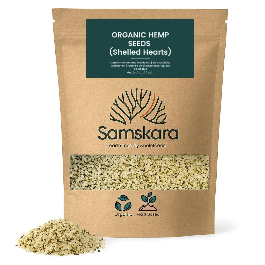 Semillas de Cáñamo Peladas BIO Samskara | Cáñamo Semillas Origen UE | Fuente de Omega 3 y 6, Proteína Equilibrada | Keto | Hemp Seeds para Batidos, Bowls, Toppings y Snack Saludable - 5kg