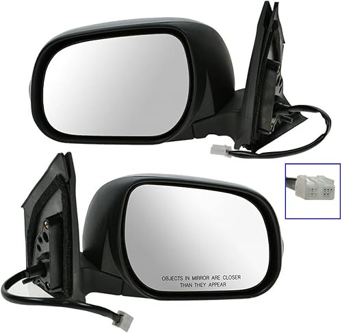 Juego de espejos laterales para conductor y pasajero con calor sin luz de charco compatible con Toyota RAV4 TO1320266 TO1321266 2009-2012