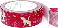 Vista 5 de allydrew Cinta adhesiva Washi de lámina dorada poética, 0.591 in x 16.4 ft, grúas en rojo