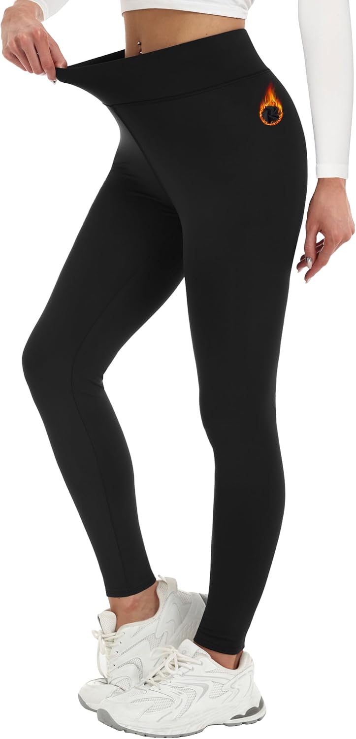Alaroo Fleece Lined Leggings Women Fall Winter Thermal Warm Elastic High Waisted Tummy Control Workout Yoga Pants Alaroo Fleece Lined Leggings Women Fall Winter Thermal Warm Elastic High Waisted Tummy Control Workout Yoga Pants