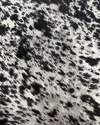 Suede Velvet Longhorn Spotted Cow Print Cowabunga Fabric Upholstery Domino / 54