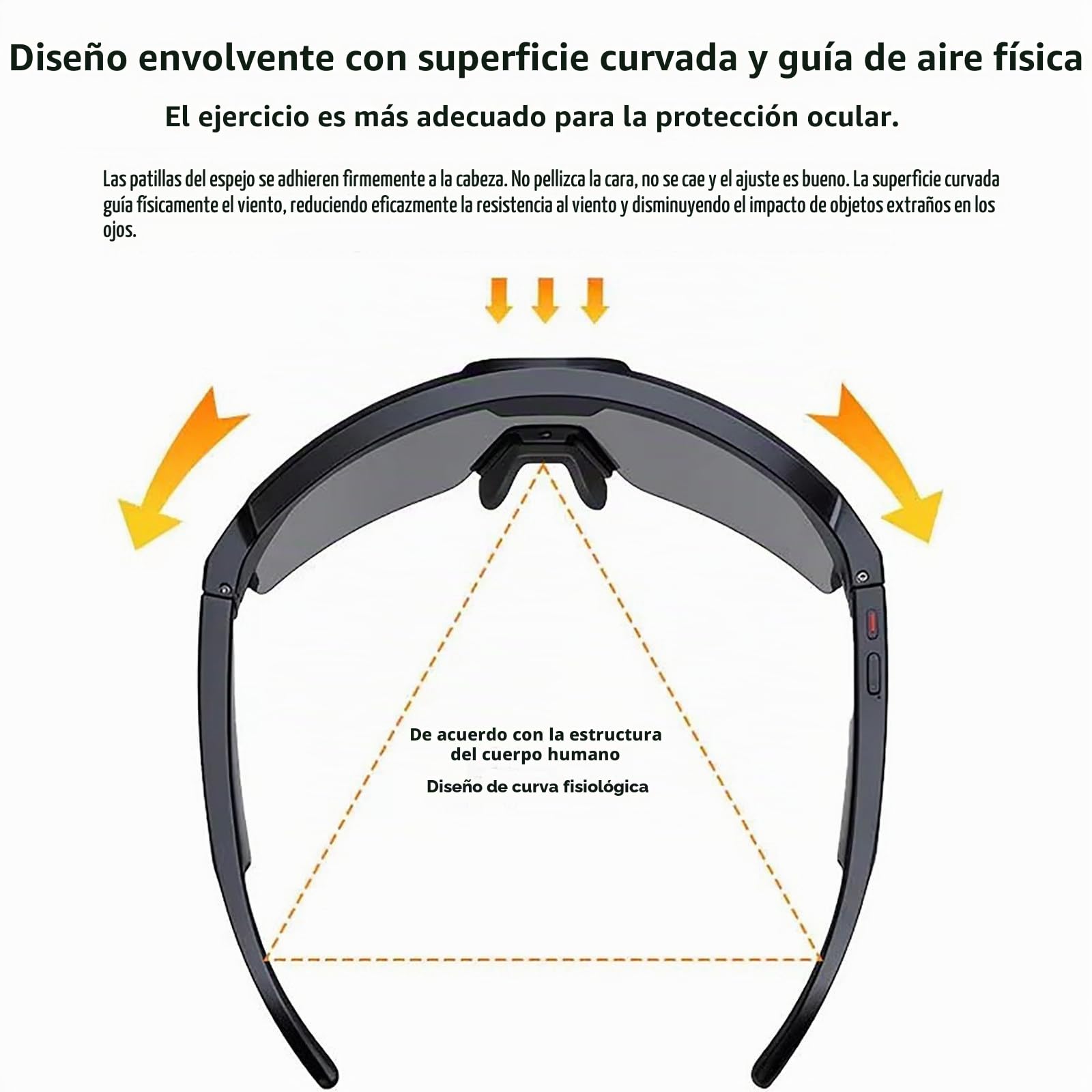Gafas Inteligentes Con Ia, Cámara De 8 Mp, Lentes UV + Polarizadas, Bluetooth, Compatibles Con ChatGPT/Grabación/Traducción Sincrónica, Gafas Para Llamadas Durante Ciclismo Al Aire Libre Orange