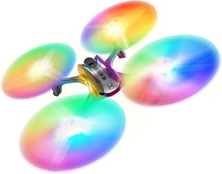 Sky Viper Nova FX Light Display Drone, Light-up RGB Propellers, 1-Touch Stunts, Rechargeable Battery