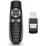2-in-1 USB TYPE-C Presentation Clicker wireless Presenter Remote Clicker, Powerpoint Clicker Slide Advancer, Clicker for Powerpoint Presentations with Volume Control, Presentation Clicker for Computer