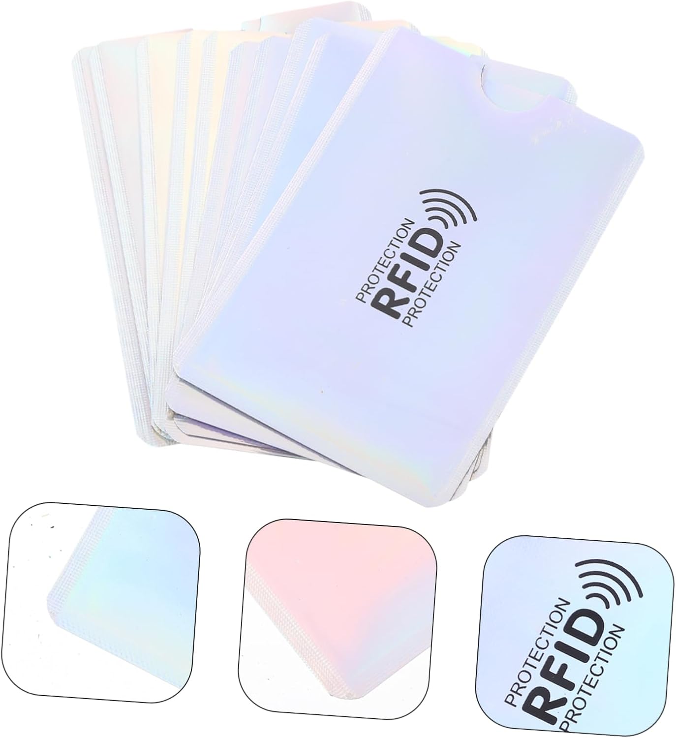 10pcs Rfid Id Card Sleeves Blocking Pouches for Credit Bank Cards Aluminum Foil Pet Pe Material Rfid Blocking Protectors Sleek