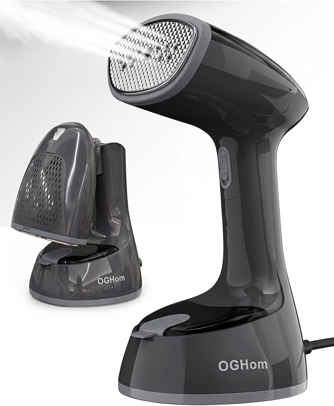 Steamer for Clothes, 1000W Handheld Clothes Steamer for Garments | Foldable Travel Steamer, Portable, 30s Fast Heat-Up, 180ml Tank, Aluminum Heating Plate, Grey(120V US Version)