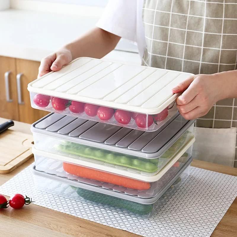 MosQuick Plastic Set Of 2 2500 Ml Thin Fridge Storage Boxes,Premium Kitchen Accessories Items,Durable & Stackable Kitchen Containers Set,Multifunctional Kitchen Organizer & Storage Solutions,Brown