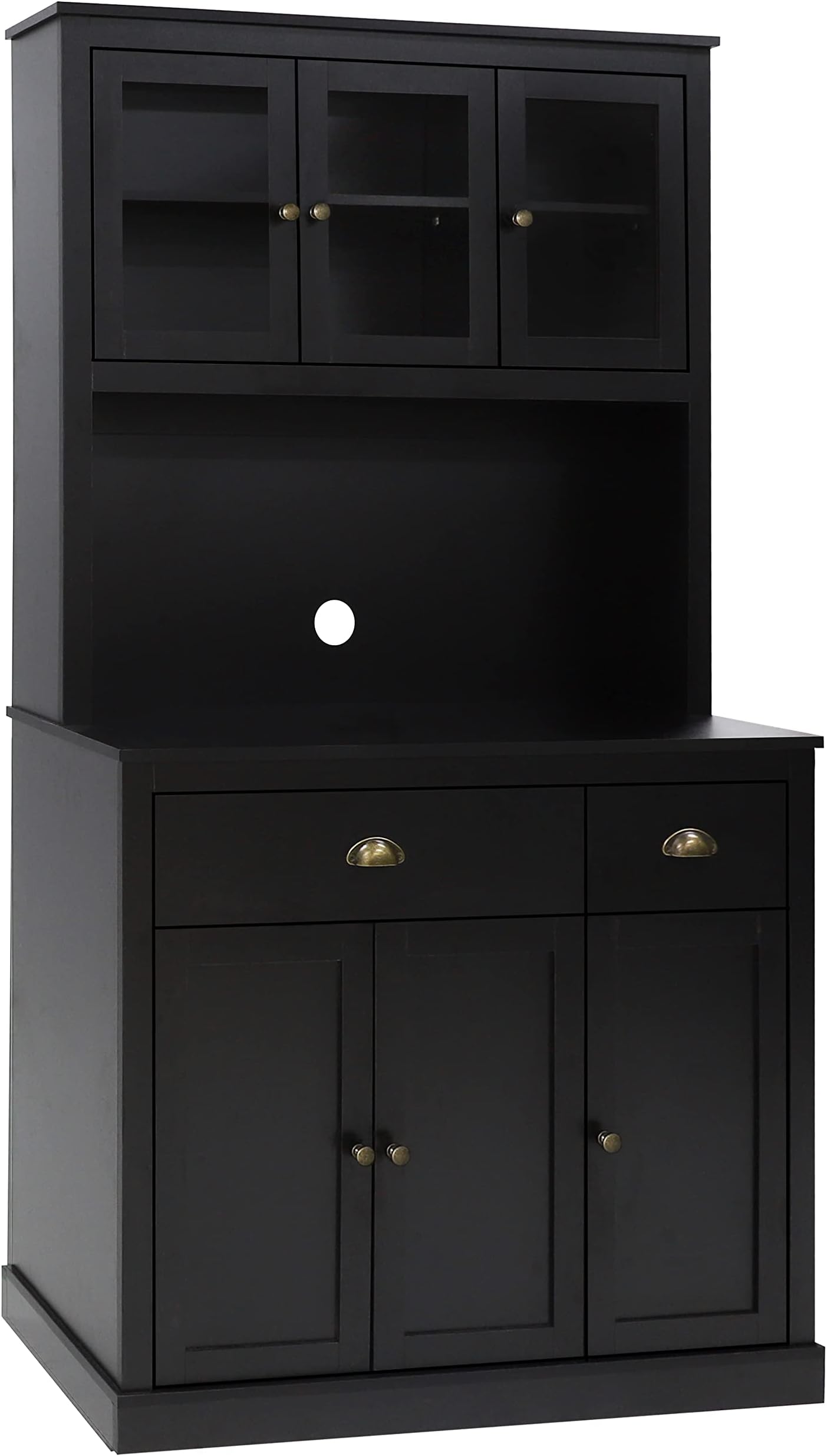 Amazon.com: HIUU Black Storage Cabinet with Doors and Shelves,Kitchen Pantry Storage Cabinet ...