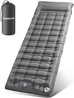 WARMTUYO Isomatte, Luftmatratze Camping mit Elektrisch Pumpe, 12CM Dicke Matratze Outdoor Aufblasbar, Schlafmatte Ultraleicht, Fuer Zelt, Strand, Reise, Trekking, Bikepacking, Wandern