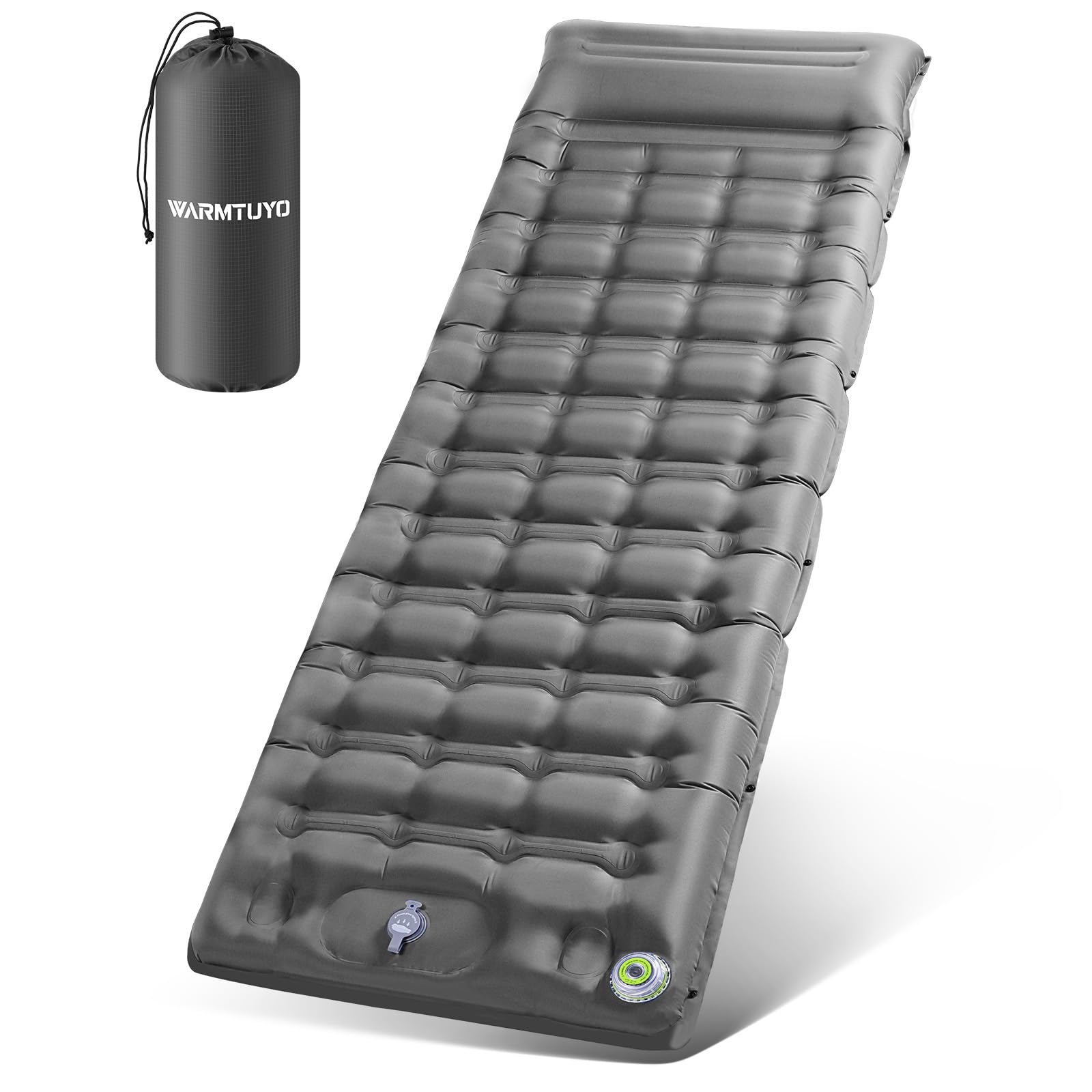WARMTUYO Isomatte, Luftmatratze Camping mit Elektrisch Pumpe, 12CM Dicke Matratze Outdoor Aufblasbar, Schlafmatte Ultraleicht, Fuer Zelt, Strand, Reise, Trekking, Bikepacking, Wandern