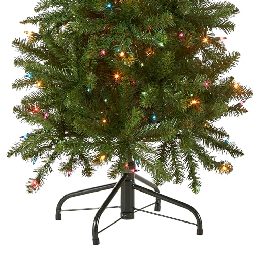National Tree Company 4.5 ft Pre-Lit Kingswood Fir Slim Artificial Christmas Tree, 150 Multicolor Lights, 330 Tips, Includes Stand, Green by National Tree Company - Image 3