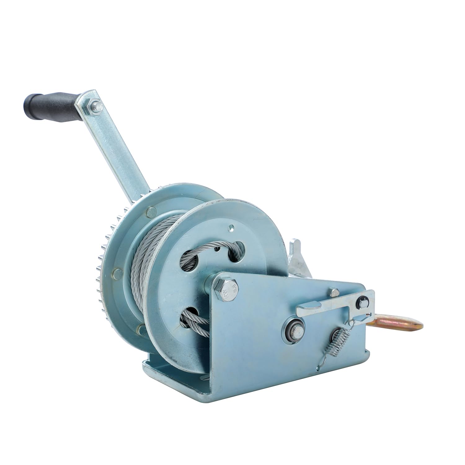 KATSU Tools Cabrestante Manual Pesado 3500lbs 1587kg con Cable de Acero de 10m, Sistema de Engranaje de 2 Velocidades, para Remolques de Coche, Caravana, Barco, Camión y Recuperación 325934