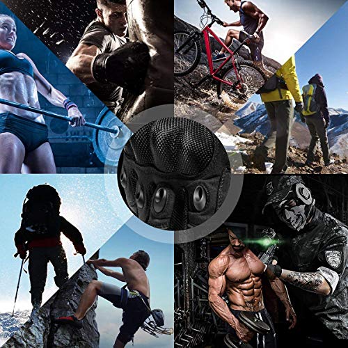Xiaoai Touch Screen Rubber Hard Knuckle Full Finger Sports Gloves for Men & Women Outdoor Cycling Motorcycle Hiking Camping Training Work (L, Black) - Thumbnail 3
