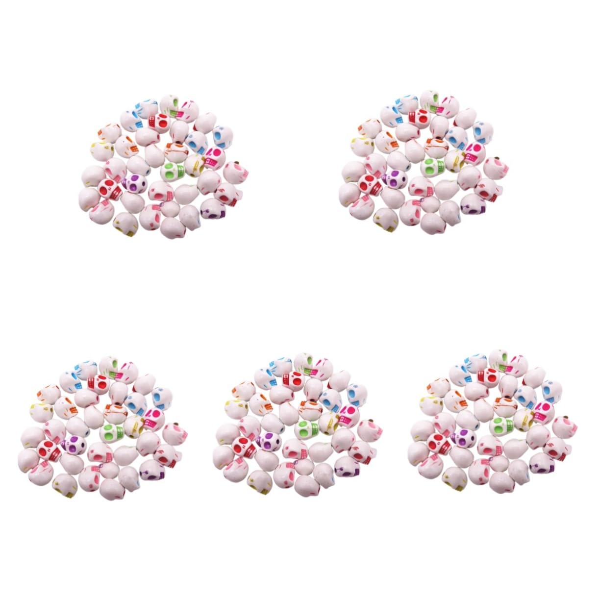 Bijoux de bricolage thématiques avec les perles de crâne colorées pour ateliers créatifs