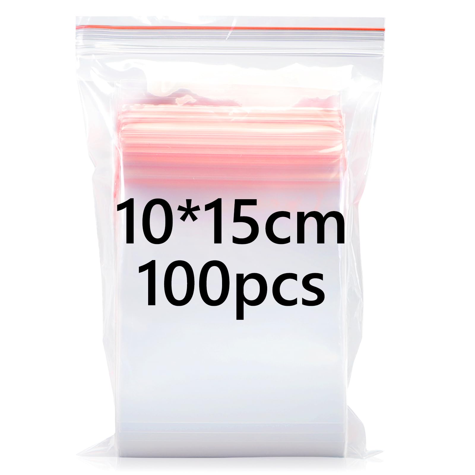 10x15cm Resealable Clear Plastic Bags, 100Pcs Small Grip Seal Bags, Thickening and Durable