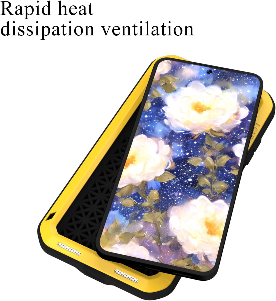 LOVE MEI Military Rugged Case for Samsung Galaxy S25, with Tempered Glass Screen Protector, Shockproof Dustproof Scratch Proof Hybrid Metal and Silicone Gel Heavy Duty Full Body Cover Yellow