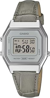 [カシオ] CASIO デジタル 腕時計 ヴィンテージシリーズ オクタゴンフェイス LA680WEL-8A2 レディース シルバー×グレーレザーバンド 海外モデル [並行輸入品]