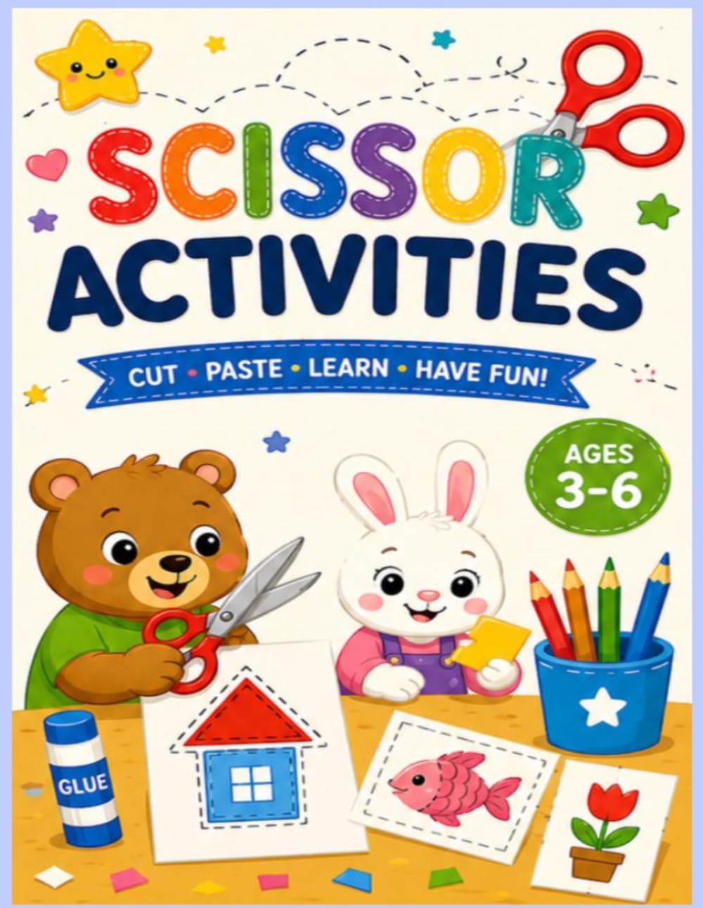 Scissor Skills Preschool Activity Book: 51 Fun Cutting and Pasting Practice Pages for Kids Ages 3-6 | Develop Fine Motor Skills and Creativity with 40 Exercises
