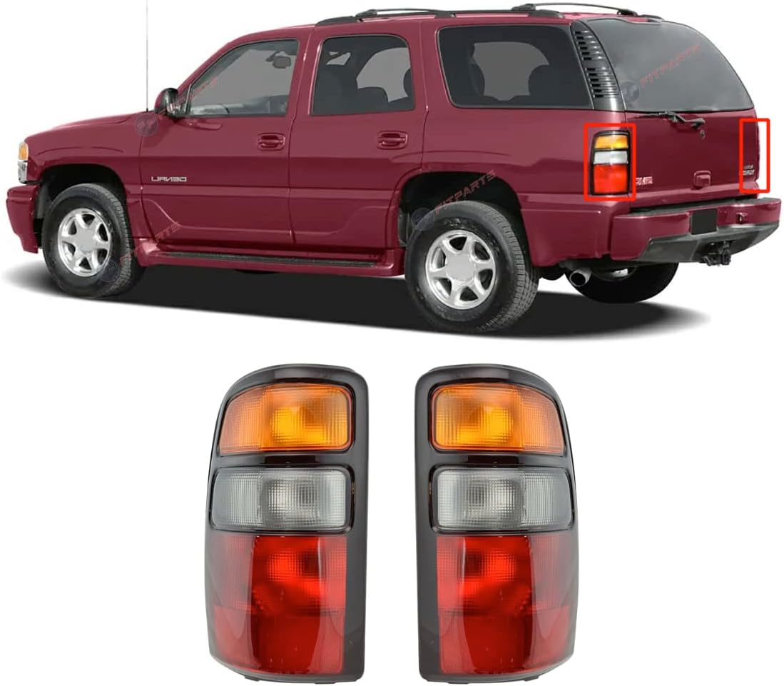 FitParts Compatible With Driver and Passenger Pair/Set Halogen Tail light Assembly GMC Yukon Denali 2004-2006. New, Waterproof GM2800170 GM2801170