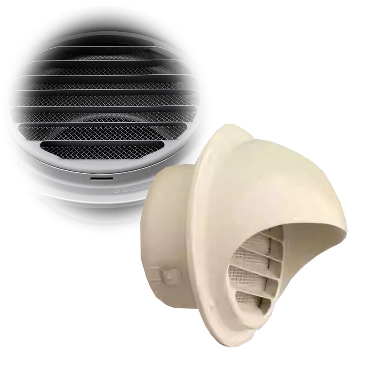 Griglia di Scarico Rotonda per Ventilazione Esterna a Parete, griglia di Ventilazione in Acciaio Inox Resistente alla corrosione (Gialla, 180 mm/7,2 Pollici)