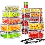 32 PCS Food Storage Containers Airtight Large (16 Containers with 16 Lids), Plastic Food Prep Contai