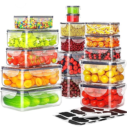 32 Pcs Food Storage Containers Airtight Large (16 Containers With 16 Lids), Plastic Food Prep Containers With Lids-100% Airtight Leakproof & Bpa-Free Storage Containers. Stackable Lunch Containers #TOP23