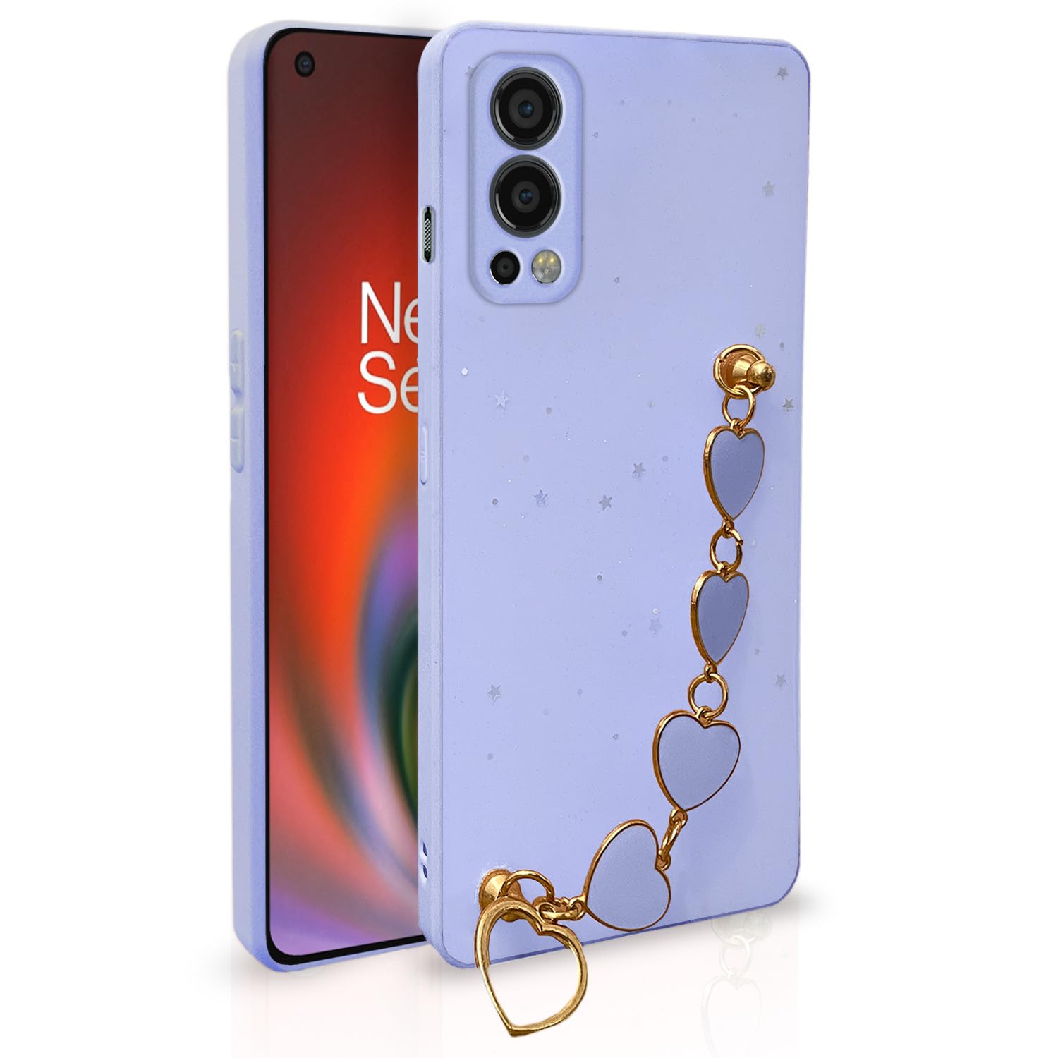 Pikkme OnePlus Nord 2 5G Back Cover for Girls | Heart Shaped Metal Chain Blocks | Sparkling Soft TPU | Case for OnePlus Nord 2 5G (Purple) (B0C36QJW3C) Amazon Price History, Amazon Price Tracker