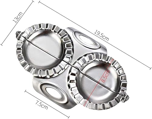 Miniatura 3 de XIAN Herramienta rápida de acero inoxidable para hacer bolas de masa doble, molde de ravioles de acero inoxidable Pierogi Máquina de albóndigas