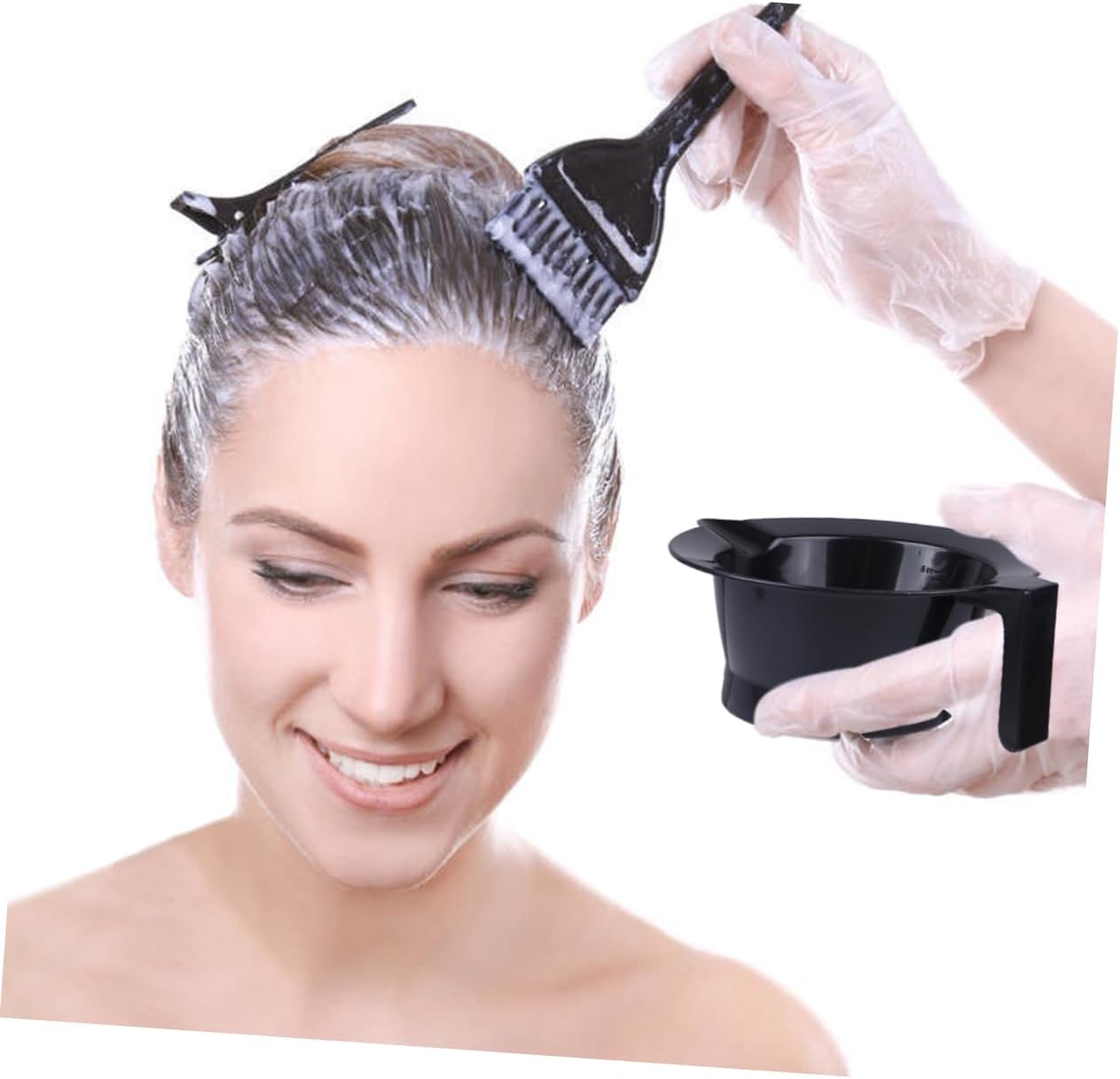 Beaupretty 24pcs Plastic Hair Dyeing Bowls Handle and Measurement Scale for Salon Use and Easy to Clean Dye Mixing Tools for Professional Hairdressing