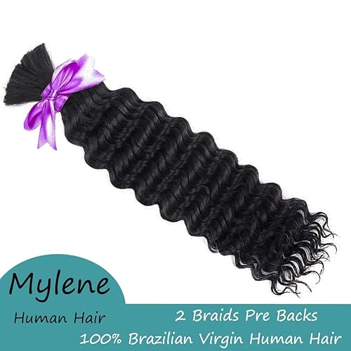 Miniatura 4 de Deep Wave Bulk Human Hair for Braiding No Weft Unprocessed Brazilian Virgin Human Hair Extensions Wet and Wavy Micro Braiding Hair Human Hair For
