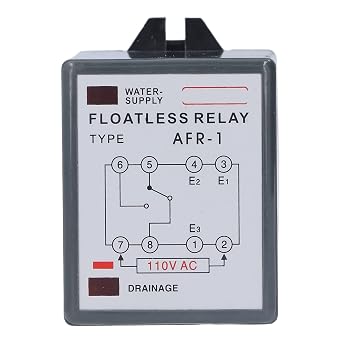 Liquid Level Controller, AFR-1 Floatless Level Relay High Contact Capacity Water Level Sensor Float Switch, AC 110V, 5A