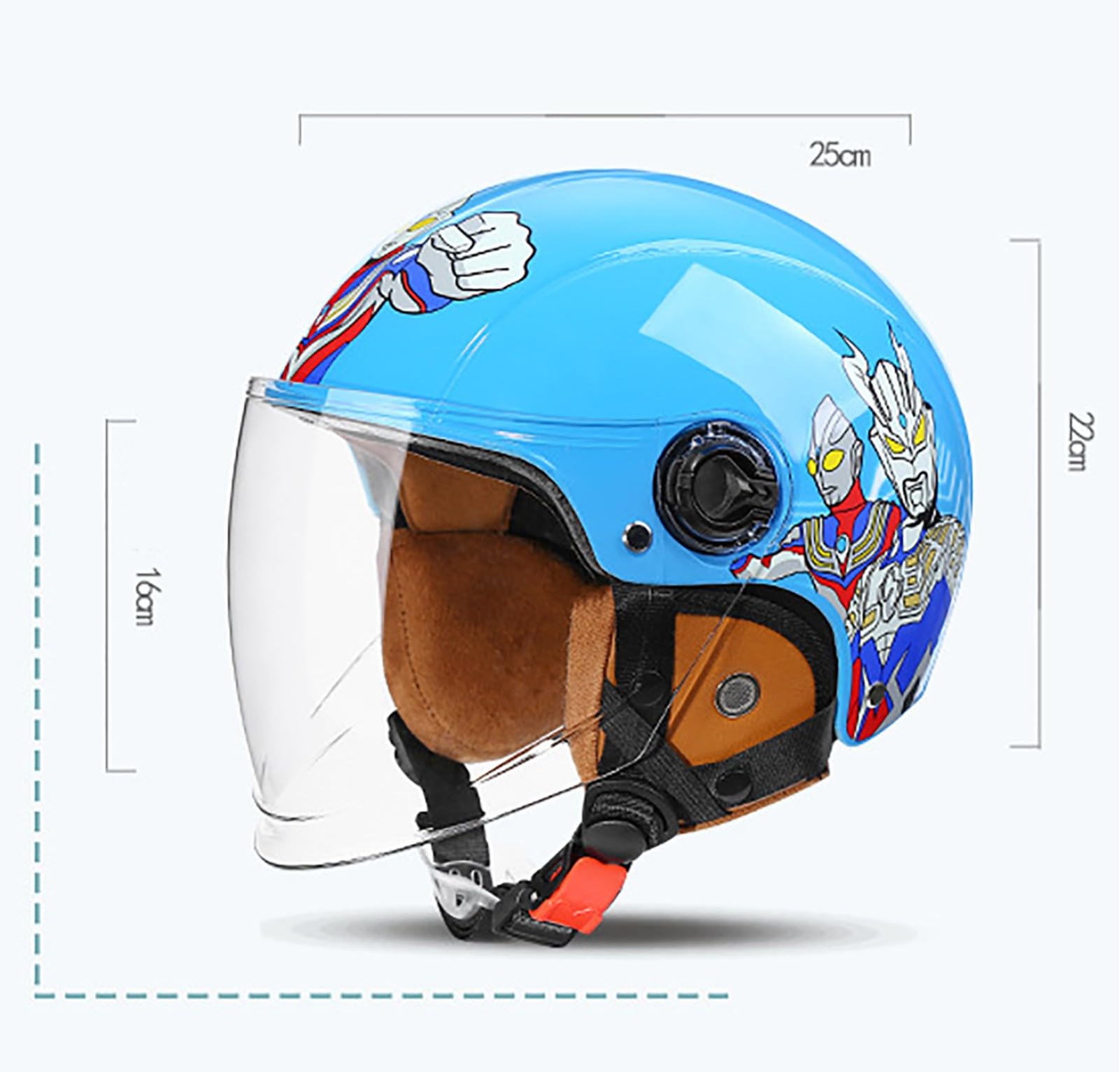 Casco De Motocicleta Retro Para Niños, Medio Casco Eléctrico De Cara Abierta 3/4 Para Niños Jóvenes, Protección De Seguridad Para Patinetas Y Patinetas Para Niños Estándar DOT/ECE B,55-57cm