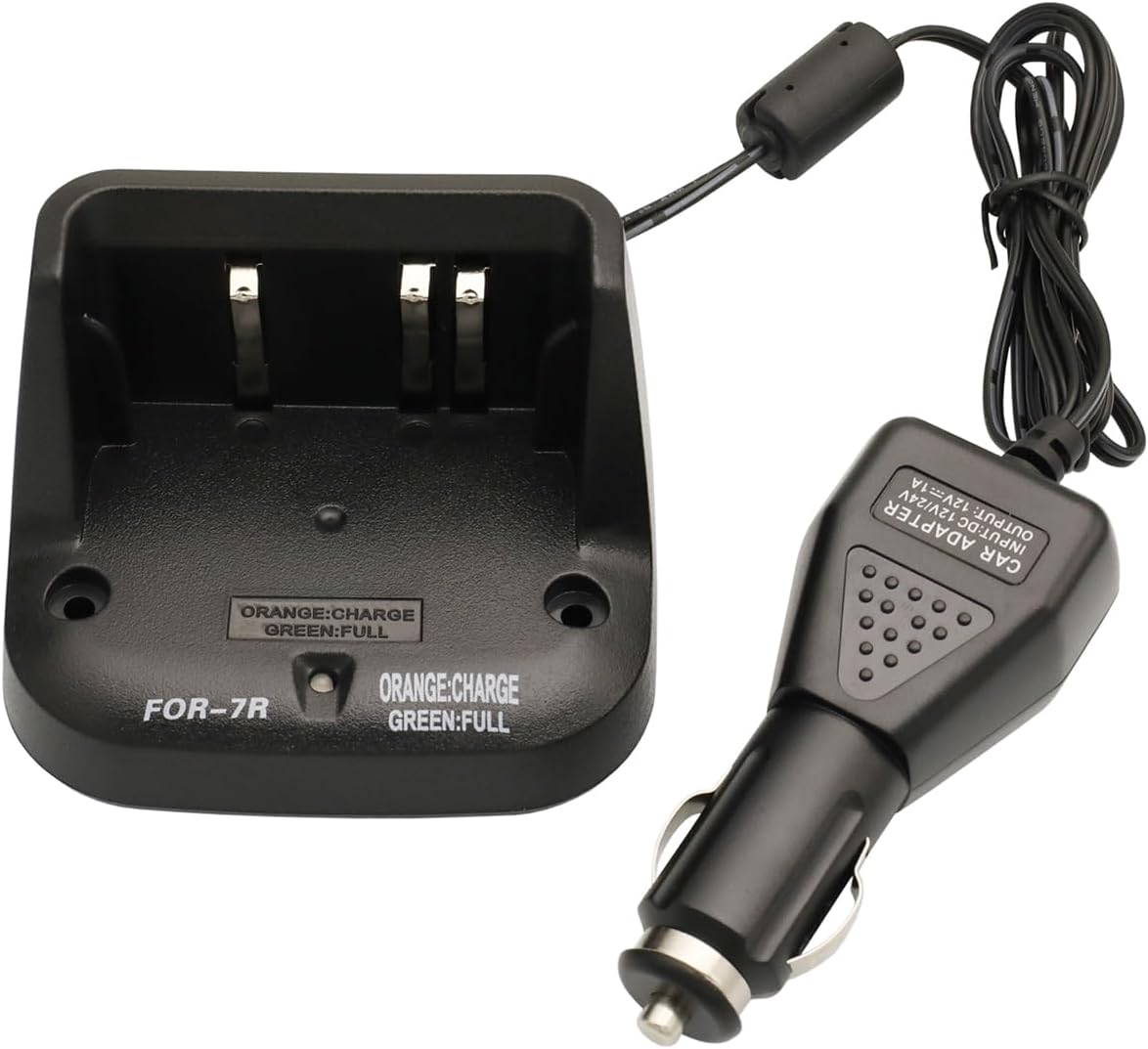 CD-15A Charger DC 12V/24V Car Charger Compatible for YAESU VX-5 VX-5R VX-6R VX-7R VXA-700 Standard Horizon HX460S HX460SS HX471 HX471S Radio FNB-80Li FNB-58Li