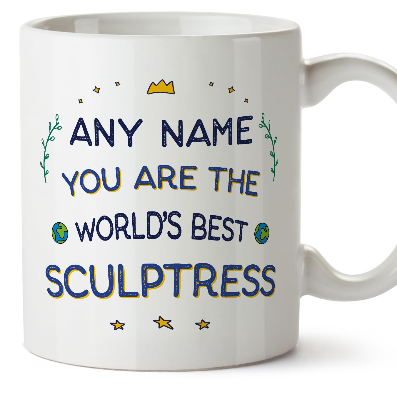 MUGFFINS Personalised Mug for Sculptress Woman - in English - World's Best - Funny Custom Gift for Colleagues - Ceramic 11oz Mug