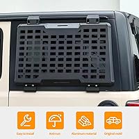 Vista 5 de FURYENGRAVER Kit de panel lateral MOLLE para ventana trasera con almacenamiento, decoración protectora para la ventana trasera para Jeep Wrangler