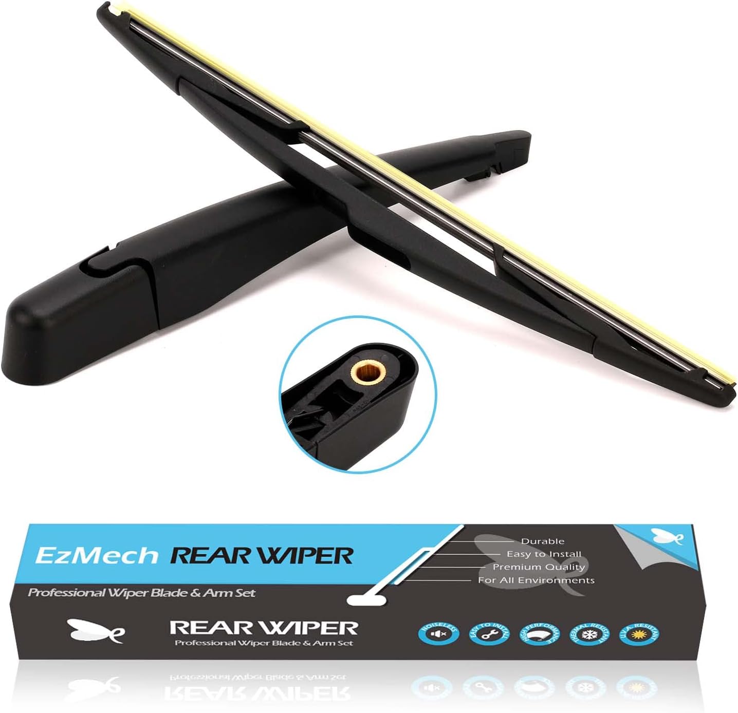 Rear Windshield Wiper Arm & Blade Set - Replacement For Ford Edge, Lincoln MKX, Dodge Grand Caravan (Fits OEM 9T4Z17526A) - View #3