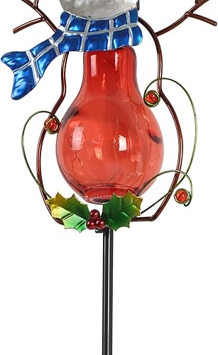 Miniatura 6 de Topadorn Luz solar para caminos LED para exteriores, estaca de jardín inalámbrica, impermeable, decoración de Navidad, muñeco de nieve rojo