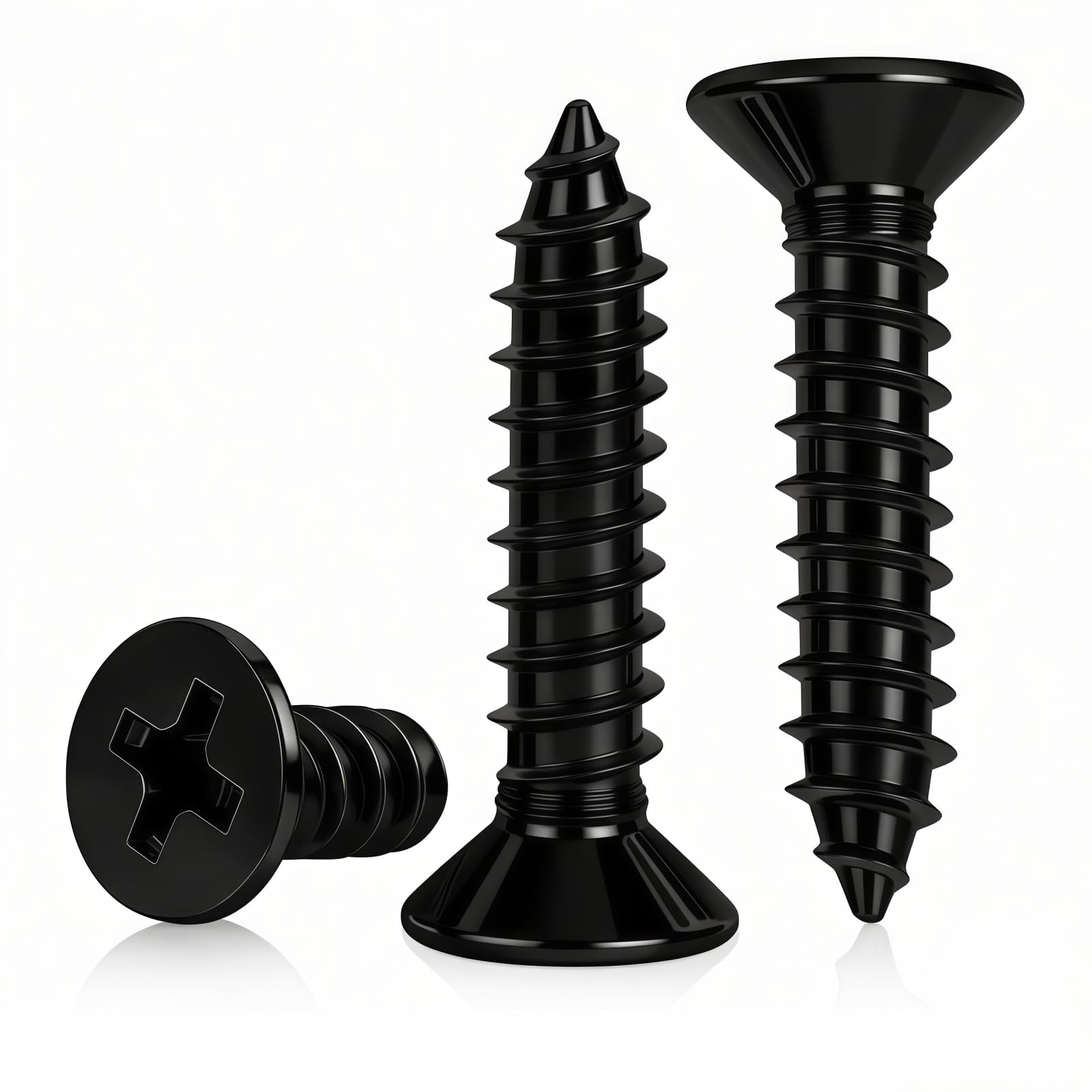 Photo 1 of #8 x5/8 [100 Pack] Flat Head Phillips Drive Self Tapping Screws, Sheet Metal Screws, Black Oxide, 304 Stainless Steel (18-8), Corrosion Resistant Screw for Wood, Sheet Metal and More